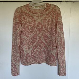 Spartina 449 Pink and Cream Paisley Sweater